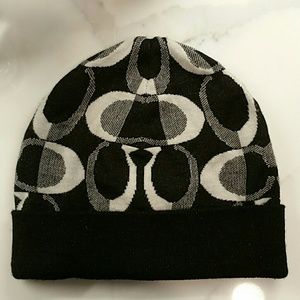 Coach Signature Fine Knit Beanie Hat